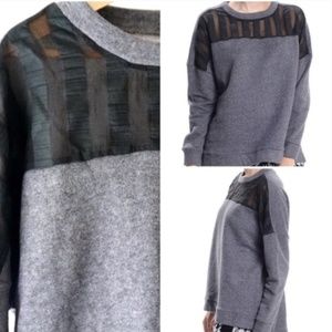 Very J | Nordstrom | Mesh Striped Sweatshirt
